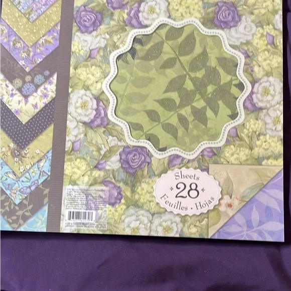 K&Company Floral Scrap Booking Bundle- Botanical/Green and Purple - Picture 2 of 6